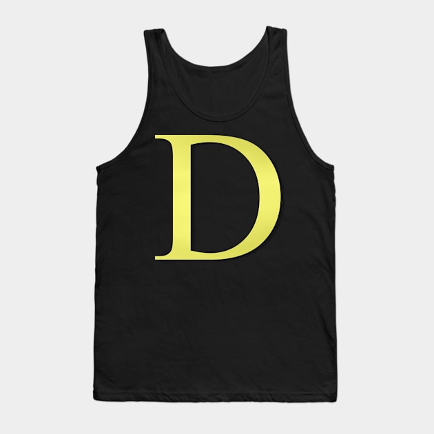 The Letter D in Shadowed Gold Tank Top by ArtticArlo